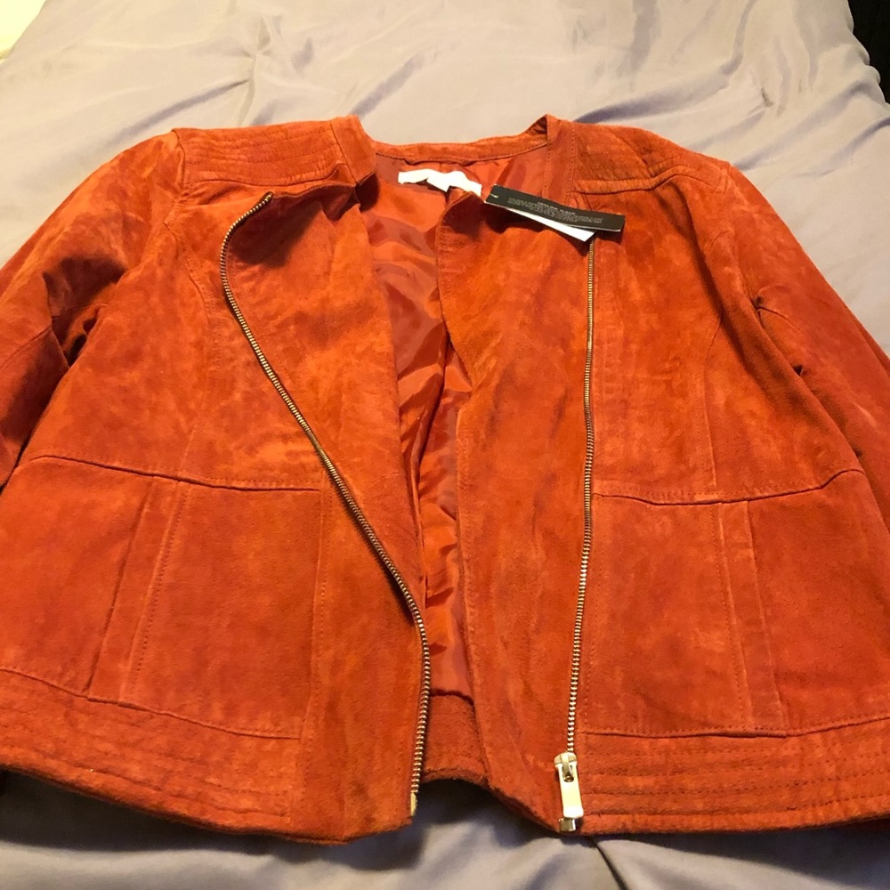 New York & Company Suede Motorcycle Jacket